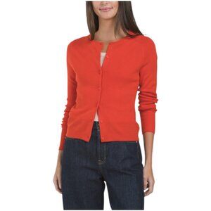 TAHARI Extrafine Merino Wool Button Cardigan